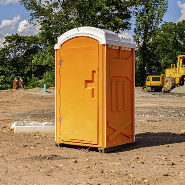 how often are the porta potties cleaned and serviced during a rental period in Geneva